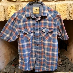 Men's Small Outdoor Life Plaid Button Up